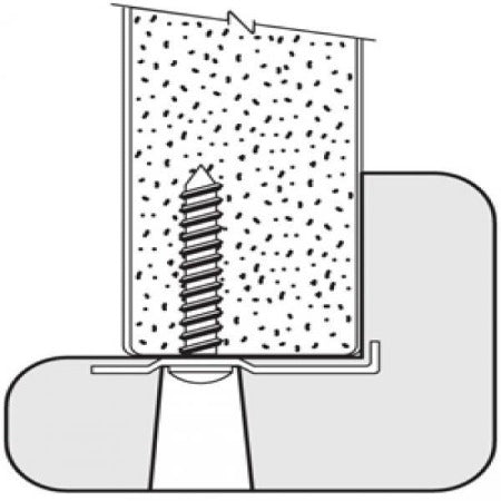 Attached w/ self-tapping screws.